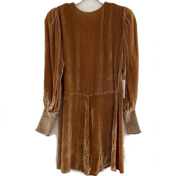 Reformation Boheme Long Sleeve Velvet Wrap Dress - Picture 6 of 16